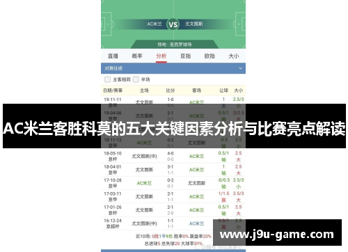 AC米兰客胜科莫的五大关键因素分析与比赛亮点解读